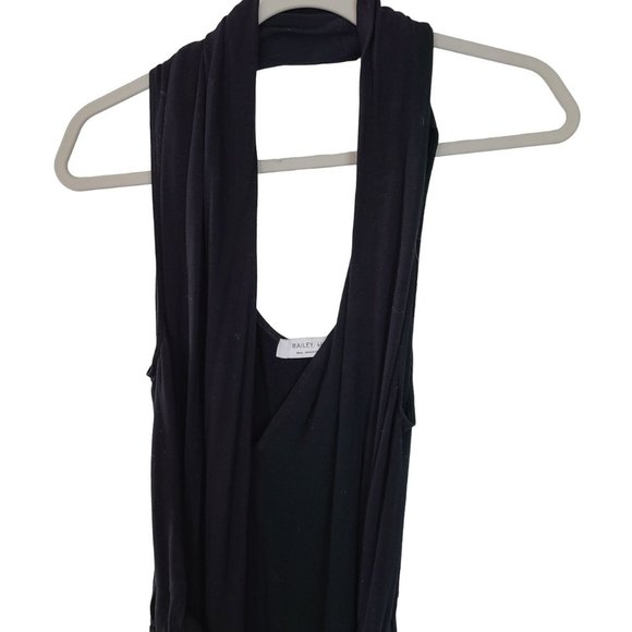 Bailey 44 Womens S Black Sleeveless Tie Front V-Neck Wrap Jumpsuit Pockets - Picture 2 of 9